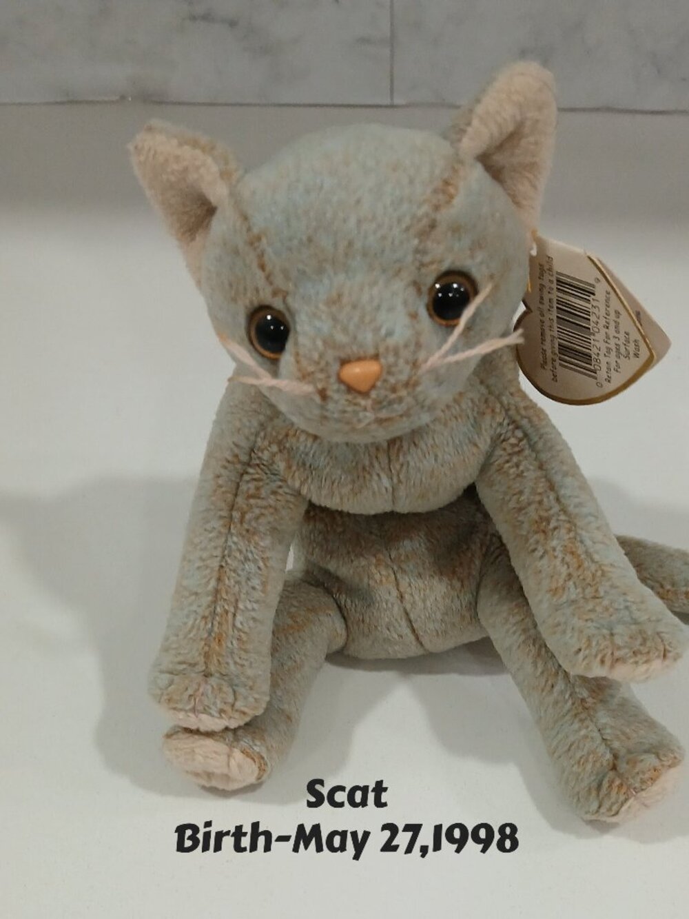 Ty Beany Baby Scat With Birth Tag, May 27.1998, Like New